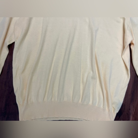 Polo Ralph Lauren V Neck Sweater Size Large Yellow 100% Pima Cotton Preppy Golf - Picture 6 of 13